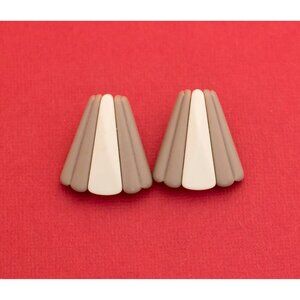 Bohemian Gray and White Pyramid Inspired Stud Earrings by Avon F20